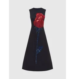 Leo Lin Cleo Embellished Sleeveless Midi Dress Rose Print Size AU 8 for rent on The Volte - image 1