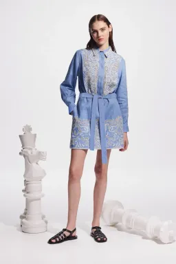 Alemais Arion Mini Dress Cornflower Blue Size AU 10  for rent on The Volte - image 10