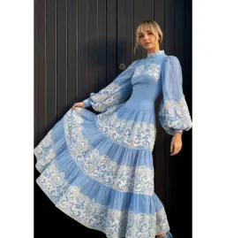 Alemais Arion Midi Dress Cornflower Blue Size AU 8 for rent on The Volte - image 3