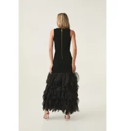 Aje Elations Knit Maxi Dress Black Size AU 8  for rent on The Volte - image 3