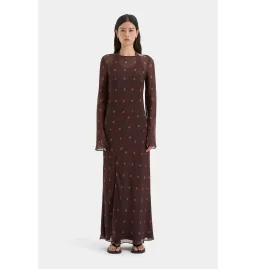 Sir The Label Toni Long Sleeve Dress in Chocolate Polka Dot Size 1 / AU 8 for rent on The Volte - image 2