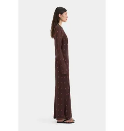 Sir The Label Toni Long Sleeve Dress in Chocolate Polka Dot Size 1 / AU 8 for rent on The Volte - image 4