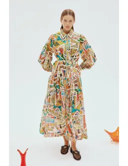 Alemais Star Man Midi Shirtdress Multi Size 10 AU for rent on The Volte - image 1