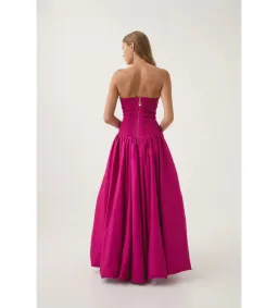 Aje Violette Bubble Hem Maxi Dress in Deep Magenta Size AU 6 for rent on The Volte - image 3