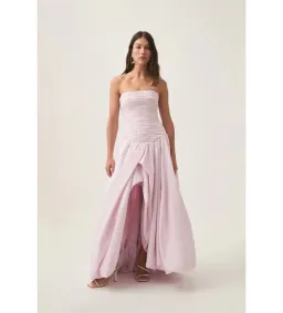 Aje Violette Bubble Hem Maxi Dress Pastel Pink Size AU 8 for rent on The Volte - image 2