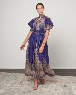 Zimmermann Anneke Swing Maxi Dress Indigo Paisley Size 2 / AU 12 for rent on The Volte - image 1