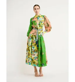 Alemais Holiday Patchwork Shirtdress Multi Size AU 14 for rent on The Volte - image 2