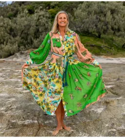 Alemais Holiday Patchwork Shirtdress Multi Size AU 14 for rent on The Volte - image 1