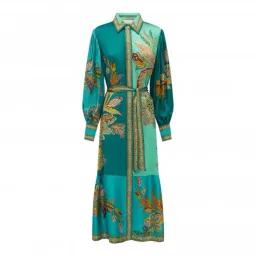 Alemais Franca Silk Shirtdress Multi Size 14 for rent on The Volte - image 3