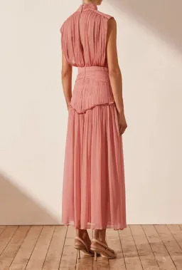 Shona Joy Lauren High Neck Midi Dress Blush Size 10 for rent on The Volte - image 2