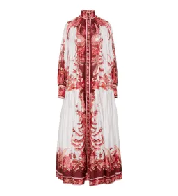 Zimmermann Wavelength Belted Silk-twill Midi Dress in Pink Size 2/AU 12  for rent on The Volte - image 2