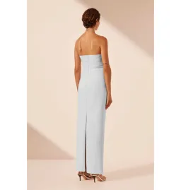 Shona Joy Lani Strapless Draped Maxi Dress Sky Size AU 12 for rent on The Volte - image 4