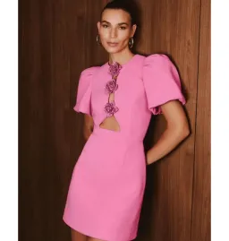 Rebecca Vallance Aubree Flower Mini Dress in Rose Size AU 12 for rent on The Volte - image 7