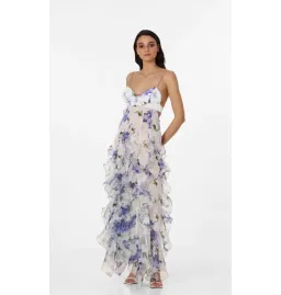Menti Iris flower Maxi Dress Floral Size AU 10-12 for rent on The Volte - image 1