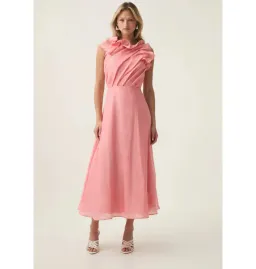 Aje Genesis Midi Dress Washed Coral Pink | Size S , Small , AU 8 for rent on The Volte - image 1