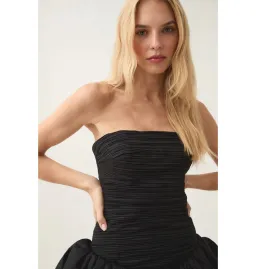 Aje Violette Bubble Hem Mini Dress Black Size AU 8 for rent on The Volte - image 2