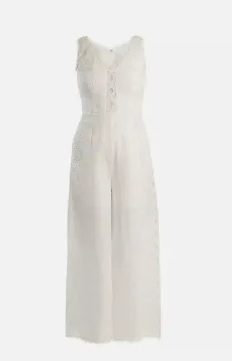 Zimmermann Helm Eyelet Vine Jumpsuit Ivory Size 0 / AU 8 for rent on The Volte - image 3