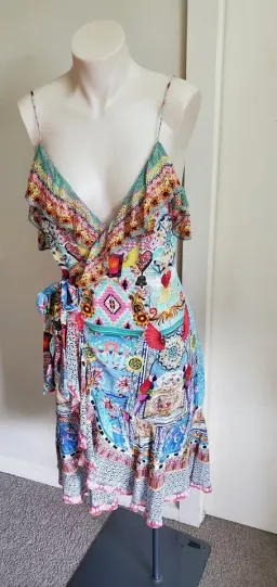 Camilla Silk Wrap Mini Dress size XS 8 AU sleeveless Close To My Heart Frill for rent on The Volte - image 6