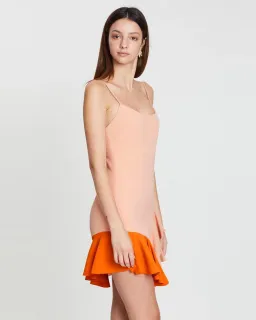 By Johnny Bambi Frill  Ruffle Hem Mini Slip Dress Pink/Tangerine Size 14 for rent on The Volte - image 3