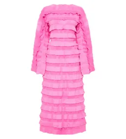Aje Palladium Ruffled Midi Dress Pink  Size  8 for rent on The Volte - image 4