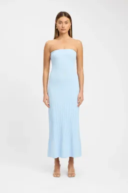 Kookaï Serah Strapless Midi Dress Light Blue Size AU8 for rent on The Volte - image 1