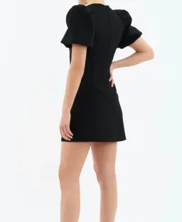 Rebecca Vallance Estella Puff Sleeve Mini Dress Black Size 10  for rent on The Volte - image 3