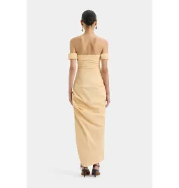 Sir the Label Carmen Draped Gown in Light Peach Size AU 6 for rent on The Volte - image 3