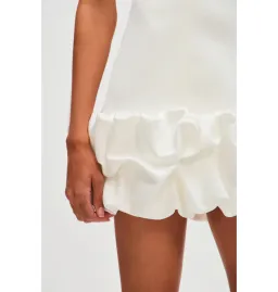 Misha The Saphira Crepe Mini Dress Ivory Size 10 for rent on The Volte - image 3