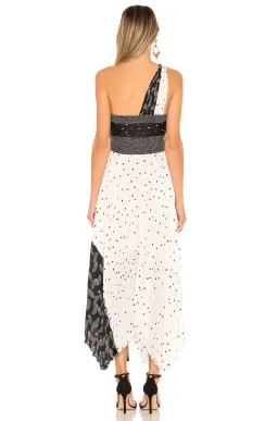A.L.C. Aurora Pleated One Shoulder Midi Dress White Black Size AU 8 for rent on The Volte - image 3