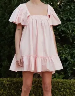 Blanca Studios Filomena Mini Dress Pink One Size baby Babydoll flare for rent on The Volte - image 5