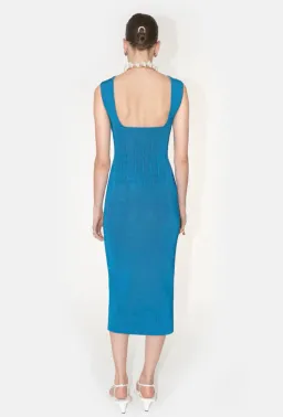 Galvan London Electra Stretch Knit Midi Dress Electric Blue Size XL / AU 16 for rent on The Volte - image 3