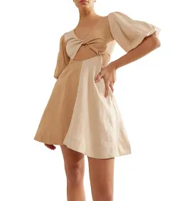 Sovere Duet Mini Dress Sandstone Size AU 6 for rent on The Volte - image 2