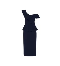 Rebecca Vallance Grace Frill Midi Dress Navy Size AU 10 for rent on The Volte - image 5