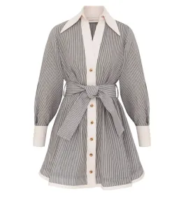 Zimmermann Illustration Tuck Mini Dress in Stripe Size 0P/AU 6 for rent on The Volte - image 4