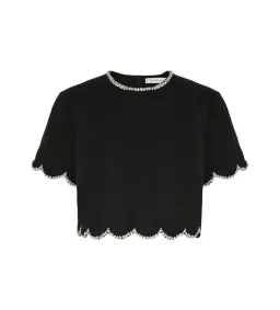 Zimmermann Crush Scallop Top and Skirt Size 0P / AU 6 Set in Black for rent on The Volte - image 4