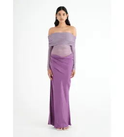 BENNI Yasmin Off Shoulder Maxi Dress Vintage Orchid Size 10  for rent on The Volte - image 1