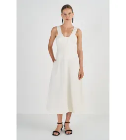 Oroton Bodice Detail Dress Cream Size 10 for rent on The Volte - image 1