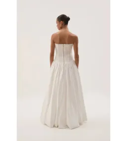 Aje Violette Bubble Hem Maxi Dress Ivory Size AU 12 for rent on The Volte - image 3