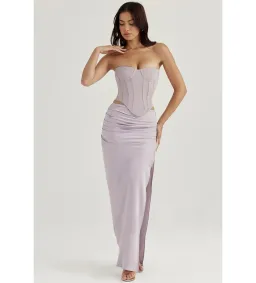 House of CB Half Underwired Corset and Jia Satin Gathered Maxi Skirt in Silver Size XS / AU 6 for rent on The Volte - image 2