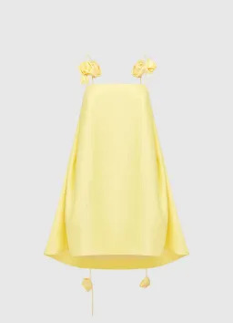 Leo Lin Fiona Rose Mini Dress Sorbet Yellow Size 10 for rent on The Volte - image 3