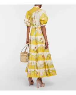 Alemais Ira Tiered Midi Dress Lemon/Cream Size AU 10 for rent on The Volte - image 16