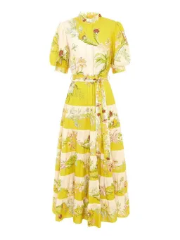 Alemais Ira Tiered Midi Dress Lemon/Cream Size AU 10 for rent on The Volte - image 15