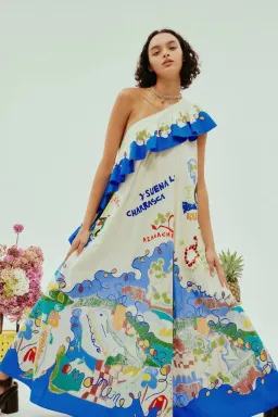 Alemais Nadia One Shoulder Ruffle Dress Print Size 10 for rent on The Volte - image 2