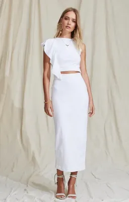 Maurie and Eve Nador Midi Dress White Size 10 for rent on The Volte - image 1