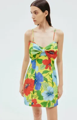Alemais Verna Bow Mini Dress Floral Size 12 for rent on The Volte - image 2