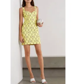 Emilia Wickstead Jude Mini Dress Light Green Printed Size AU 12 for rent on The Volte - image 1