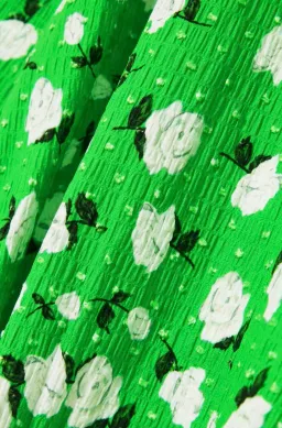 Emilia Wickstead Panna Floral Print Dress Green & White Stretch Cotton Size AU 4 for rent on The Volte - image 3