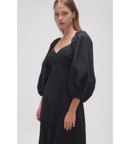 Aje Hester Corsetted Midi Dress Black Size AU 14 for rent on The Volte - image 3