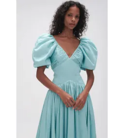 Aje Gabrielle Plunge Midi Dress Spearmint Blue Size AU 14 for rent on The Volte - image 2