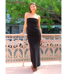 By Nicola Naomi Strapless Dress in Black Size AU 14 for rent on The Volte - image 1